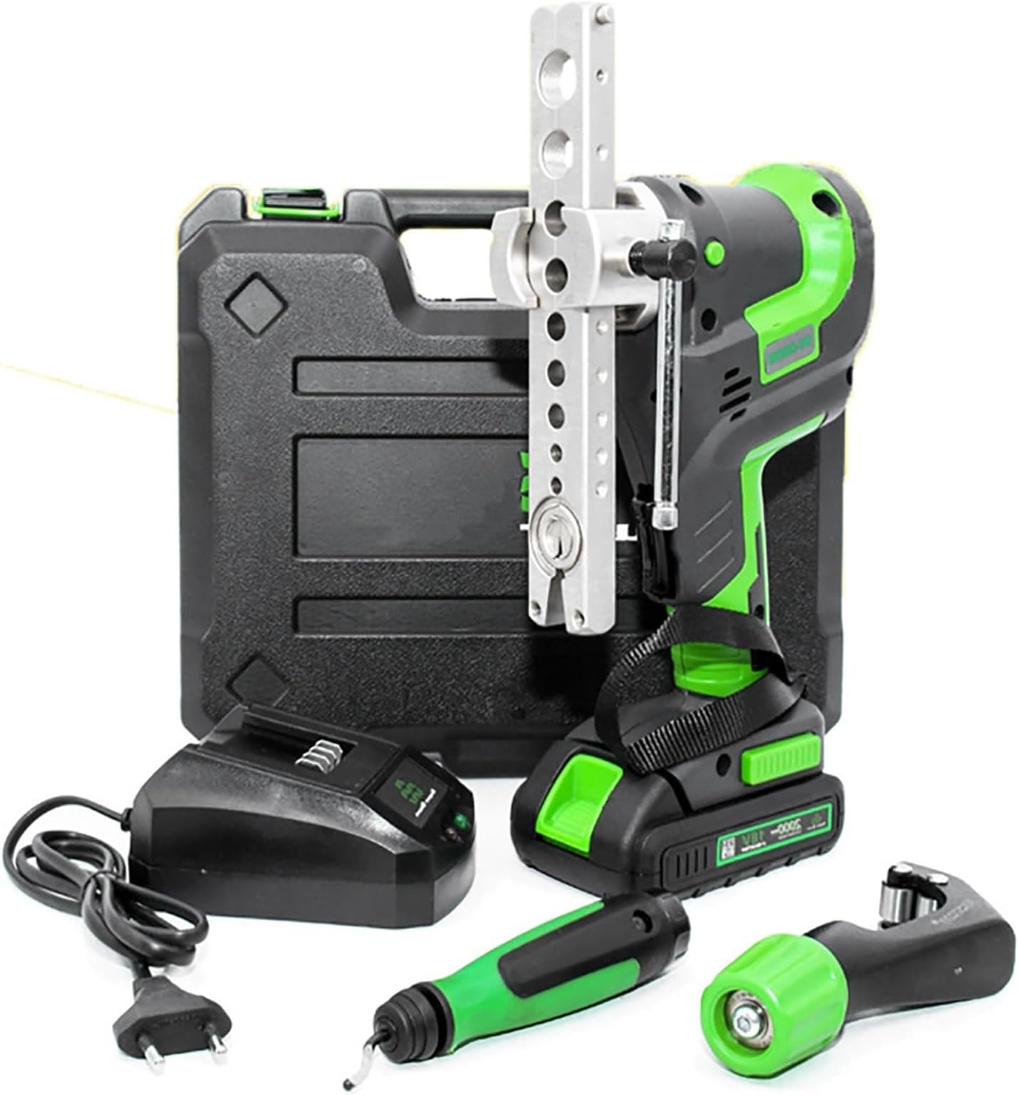 Electric Flaring Tool Set,Electric Single Flare Tool,Power Flaring Tool Kit,5 Sec Fast Flaring HVAC Eccentric Flaring Tool,with Pipe Cutter & Deburrer