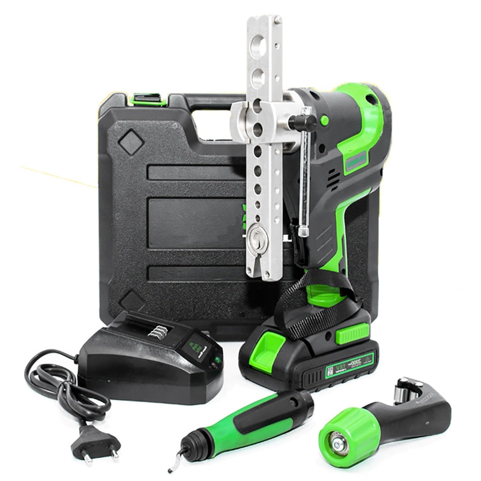 Electric Flaring Tool Set,Electric Single Flare Tool,Power Flaring Tool Kit,5 Sec Fast Flaring HVAC Eccentric Flaring Tool,with Pipe Cutter & Deburrer