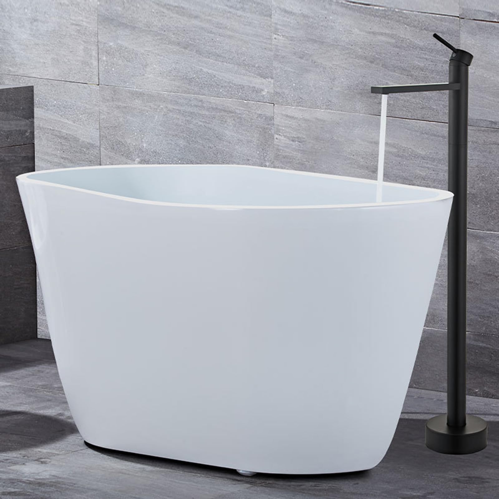 Freistehender Badmixer TAP Freestanding Bad Haken Heiße und kalte Eingriff freistehende Wasserhähne für Badboden, die weiß montiert sind Beauty Comes