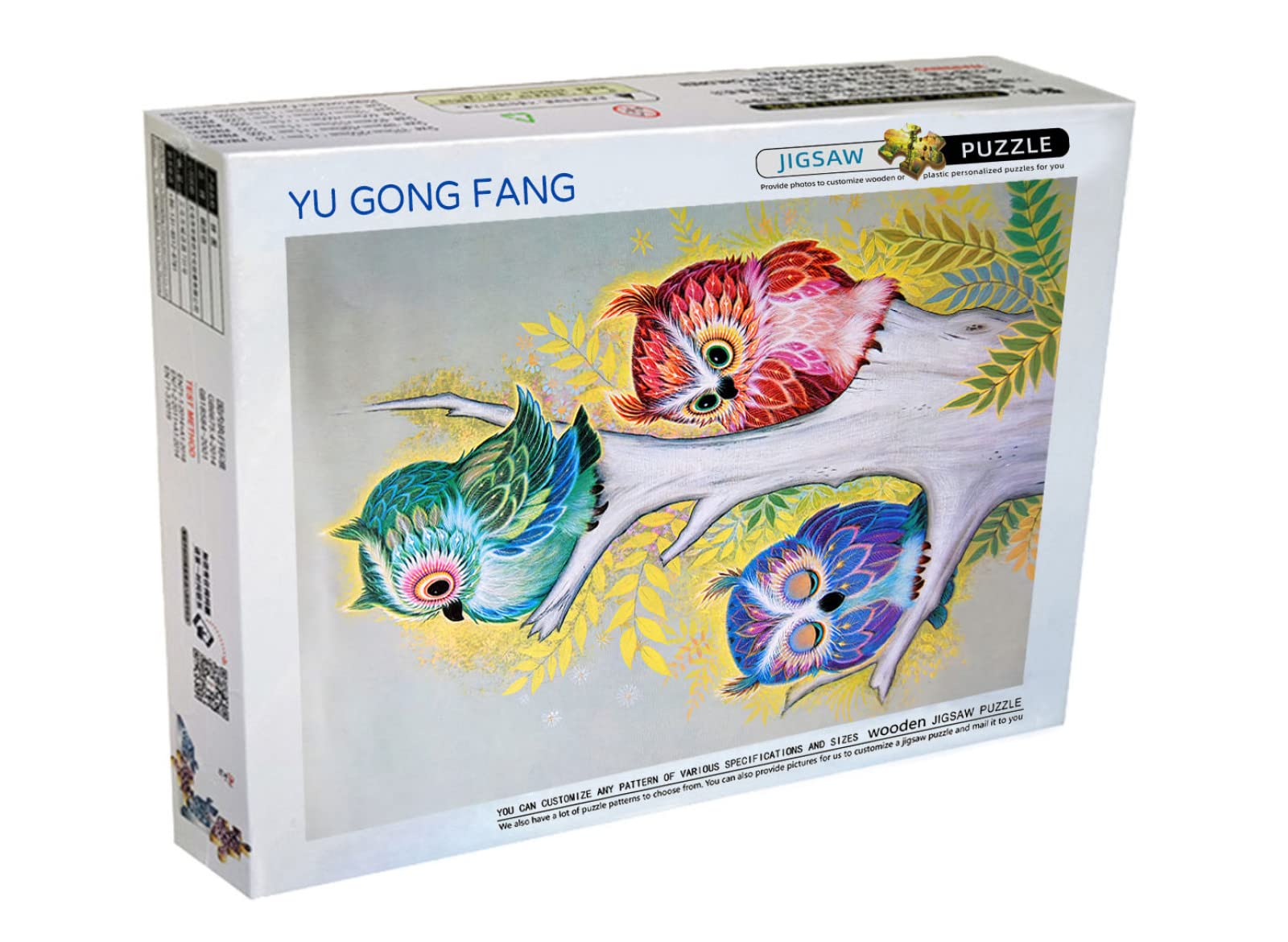 Puzzle in legno per adulti da 1500 pezzi con tre gufi regalo per il tempo libero e intrattenimento per feste