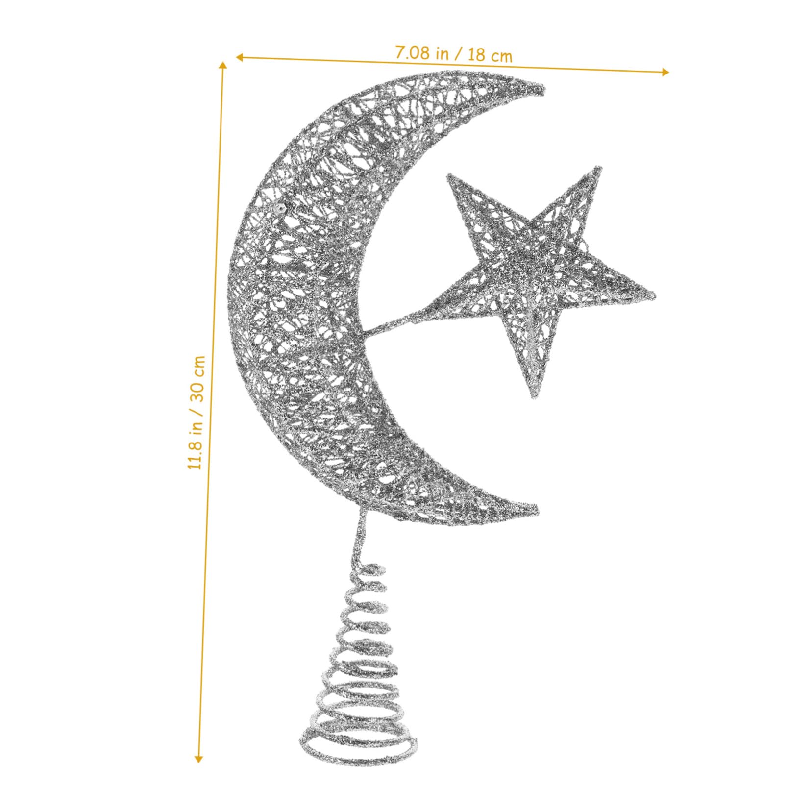 Cimier de Sapin de Noël ensablé en Forme d'étoile en métal à Suspendre, décoration à Suspendre, étoile de Bethléem, Lune et étoiles, projecteur de Sapin, Père Noël Hugger en Fer forgé Burleigh