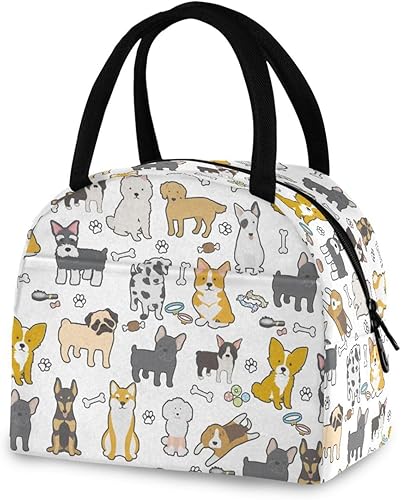 Miniatura 2 de CBBYY Bolsa de almuerzo para perros para mujer, reutilizable, aislada, bonita bolsa de almuerzo para adultos y estudiantes, a prueba de fugas,