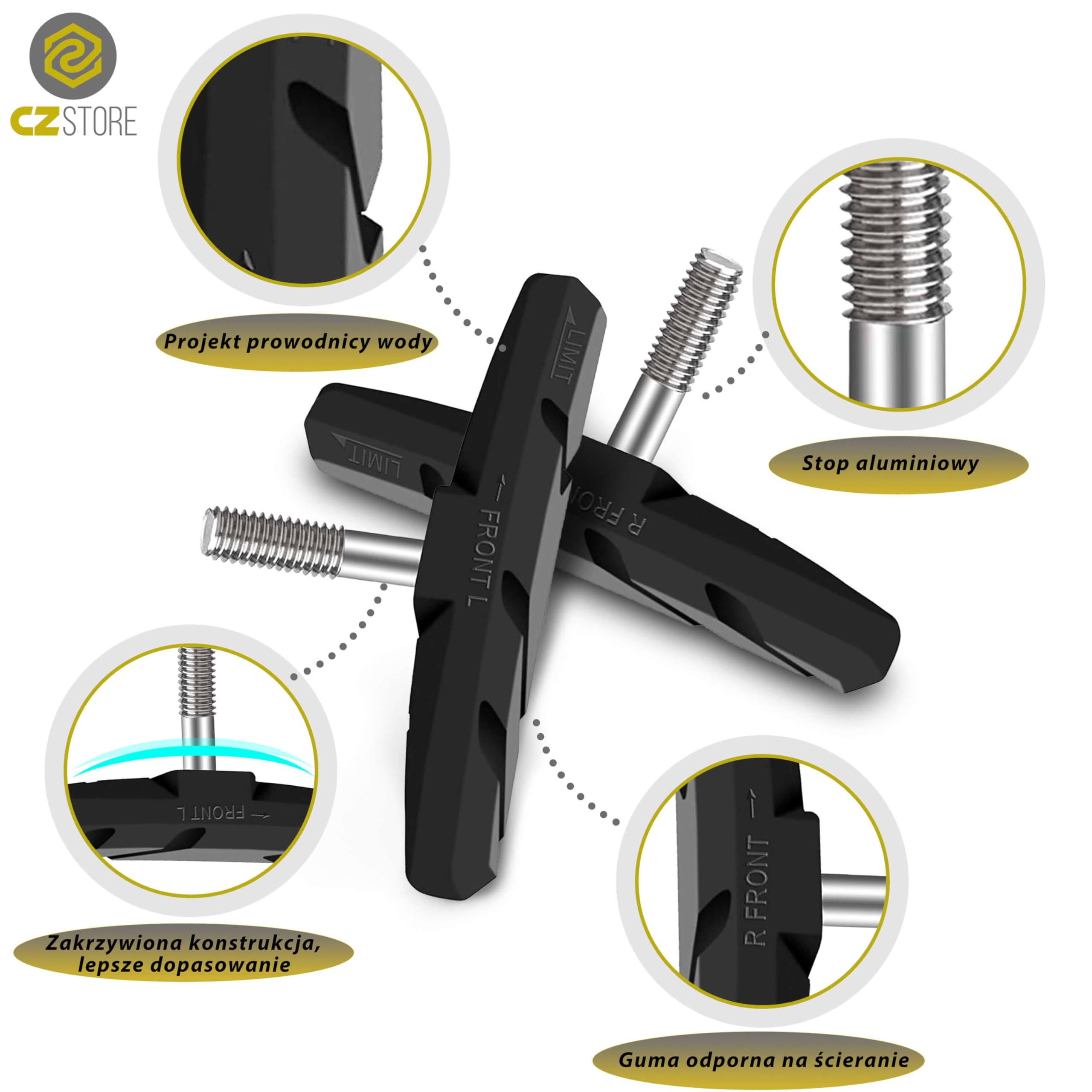 Klocki Hamulcowe V-Brake 70 mm | Zestaw 4/8 szt. |✮✮DOŻYWOTNIA GWARANCJA✮✮ – Klocki Hamulcowe do Roweru Górskiego MTB, Trekkingowego i Miejskiego – W Komplecie Podkładki i Nakrętki