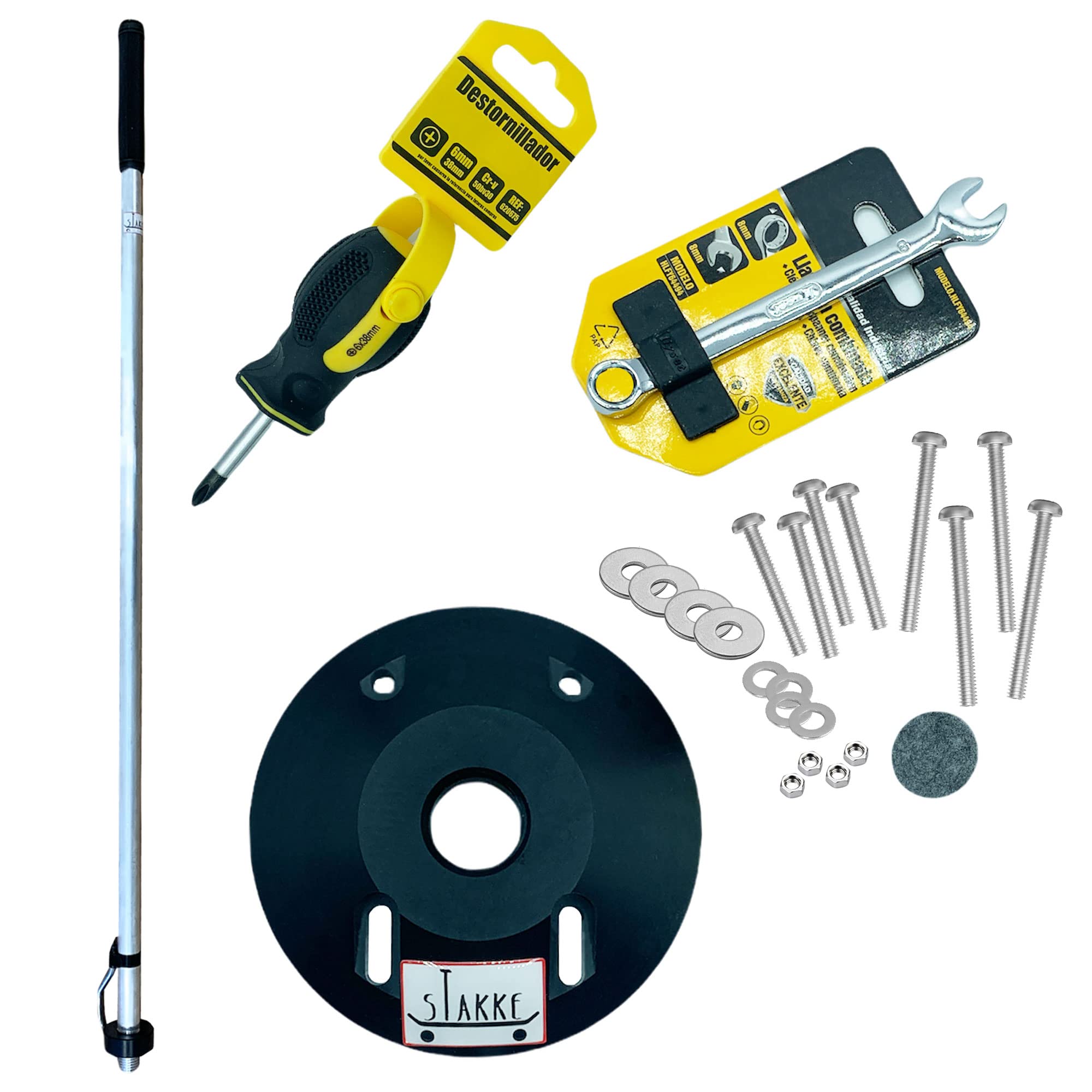 STAKKE Kit Joystick Direction + Base Connexion – Alliage Alu, Réglable, Pour Skateboard/longboard électrique Ou Classique – Brevet EU, Made In Spain
