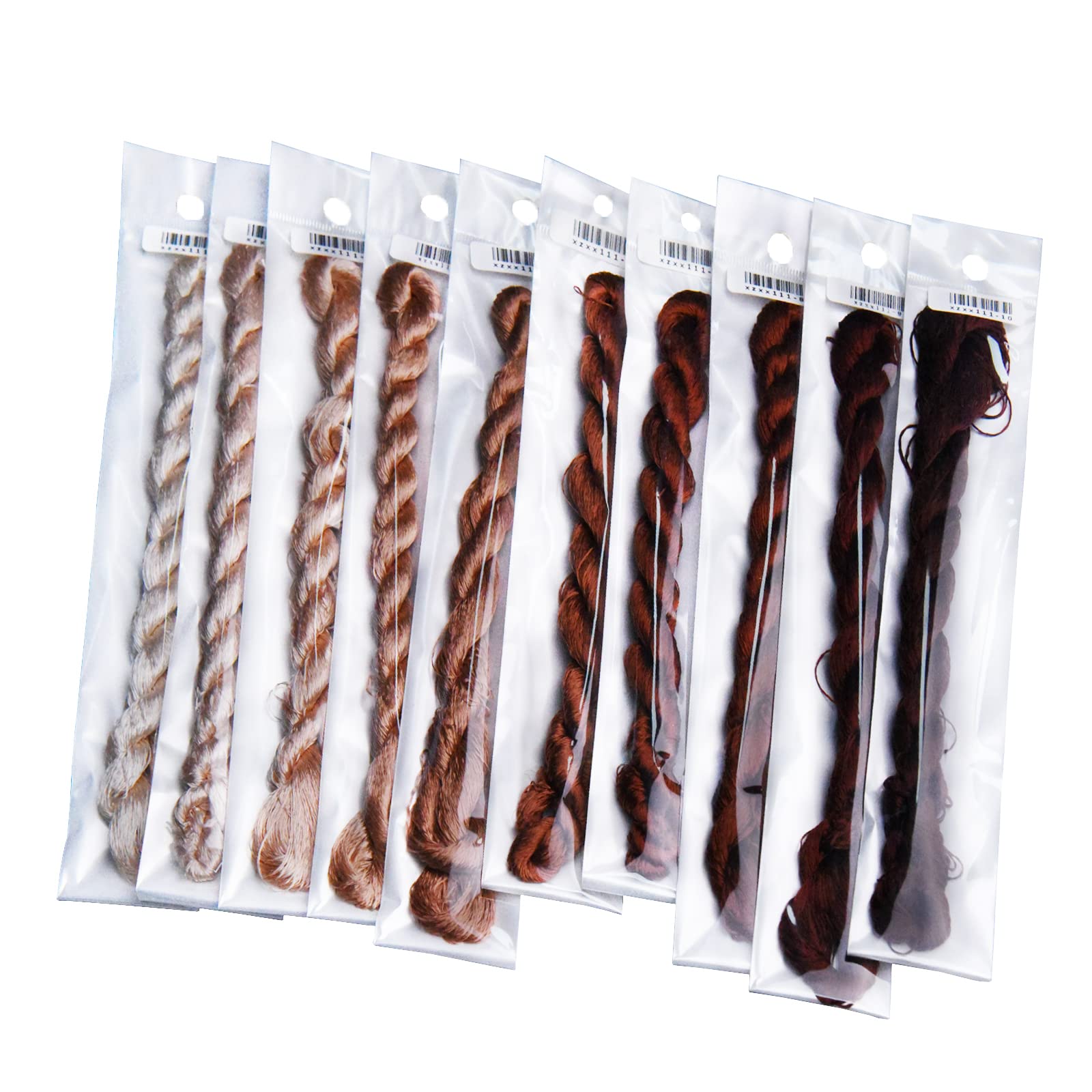MINGGUXIUYI Natural 100% Silk Thread, Handmade Embroidery Thread, Silk Embroidery Thread 1100 Metres, 10 Colors (111) - Image 4