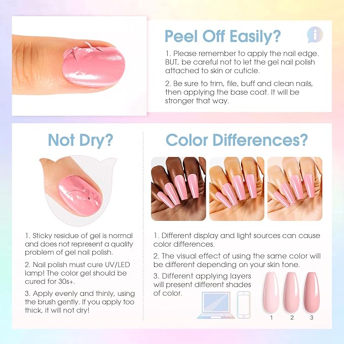 Set de 30 Esmaltes Gel Uñas ROSALIND con Base y Top Coat miniatura 8