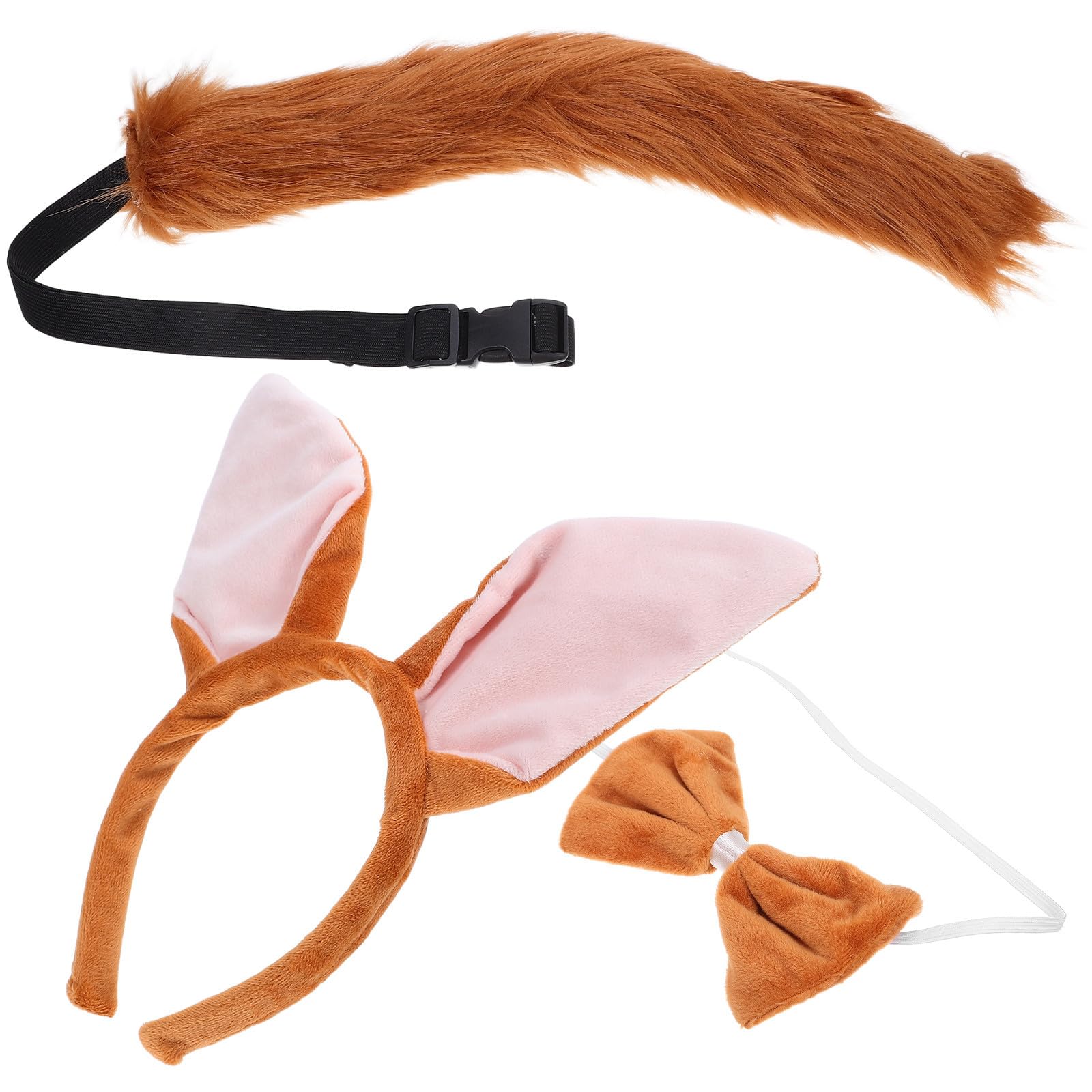 Healeved 12 Piezas Diadema Orejas de de Poliéster Marrón para Disfraz de Fiesta Infantil Ajuste Fácil y Diseño Creativo para Carnaval y Fiestas Jungla
