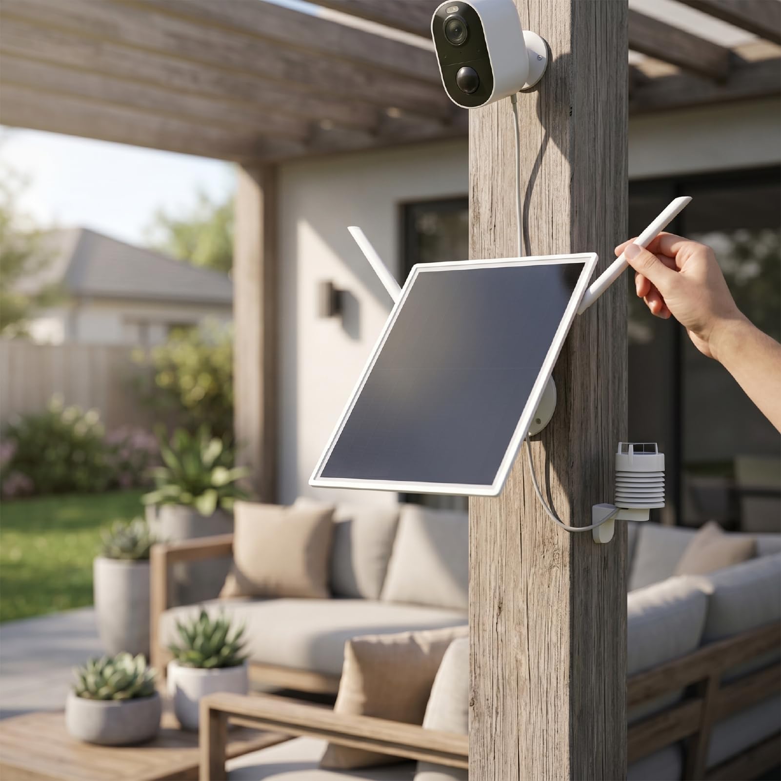 Denash Routeur Modem WiFi Solaire Extérieur, Panneau 15W Batterie