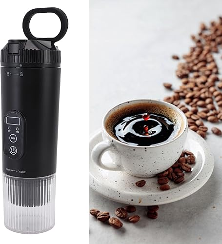 Miniatura 5 de Zunate Cafetera portátil, cafetera de 21 bar con autocalentamiento para cápsulas de café y molidos, cafeteras para viajes, camping, senderismo,