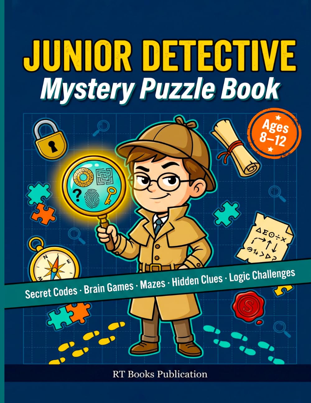 Junior Detective Mystery Puzzle Book: 100+ Secret Codes, Brain Teasers, Mazes, Logic Puzzles and Hidden Clue Challenges for Smart Kids Ages 8-12