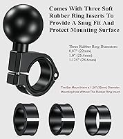 Vista 4 de BRCOVAN Soporte de bola de 1.5 pulgadas, base de abrazadera de manillar de aleación de aluminio, apto para rieles redondos de 0.875 pulgadas / 1