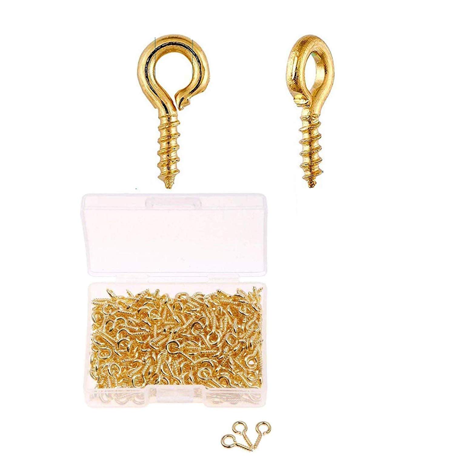 DIY Crafts Pack Of 20X Pcs, Gold Rust Proof Coating, 1 inch Small Screw Eyes Metal Eye Screw Hooks Self Tapping S(Pack Of 20X Pcs, Gold Rust Proof Coating) — Amazon image 16