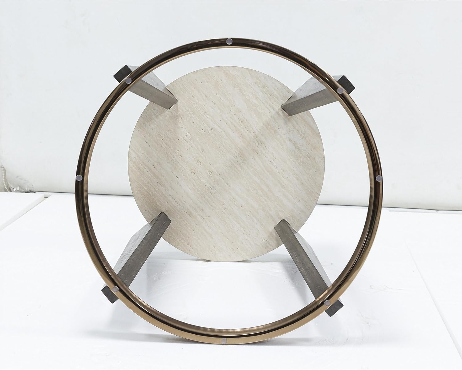 Signature Design by Ashley Frazwa Modern Glass-Tabletop End Table with Open Lower Shelf, Dark Brown & Beige