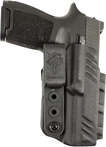 DeSantis Slim-Tuk - IWB Conceal Carry Holster for Men and Women, Concealed Carry Appendix Holster, Compatible with SIG P320, SIG P250 Compact with/Without Romeo1 Reflex Sight - Ambidextrous, Black