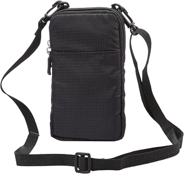 Cell Phone Belt Clip Bag Men, Crossbody Cell Phone Purse Small, Vertical Cell Phone Holster, 6.0 Outdoor Travel Waist Pouch Cellphone Shoulder Messenger Bag Zipper Wallet Phone Holder with Belt Loop