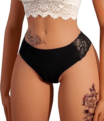 Hibluco Womens Underwear Sexy Panties Lace Bikini Thong - View #8