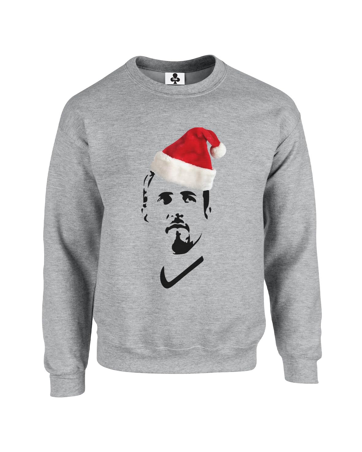 Taylor Brown Harry Kane face in santa hat, xmas christmas festive footy football Unisex Funny Adults Sweatshirt Jumper Heather Grey