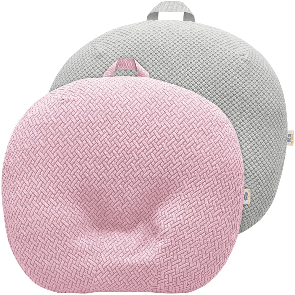 Strechy Newborn Lounger Cover, Removable and Ultra Soft Sung Fitted Baby Lounger Slipcover by BlueSnail (2 Pack, Pink+Light Gray)