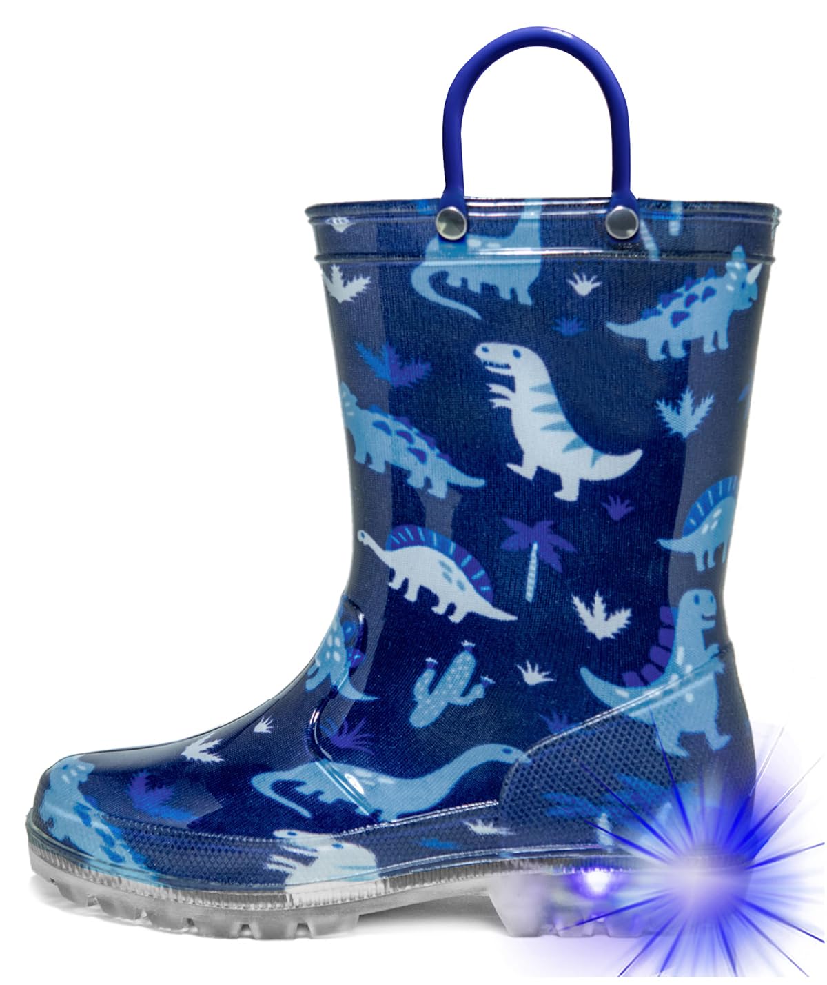 HugRain Light Up Rain Boots for Little Kids