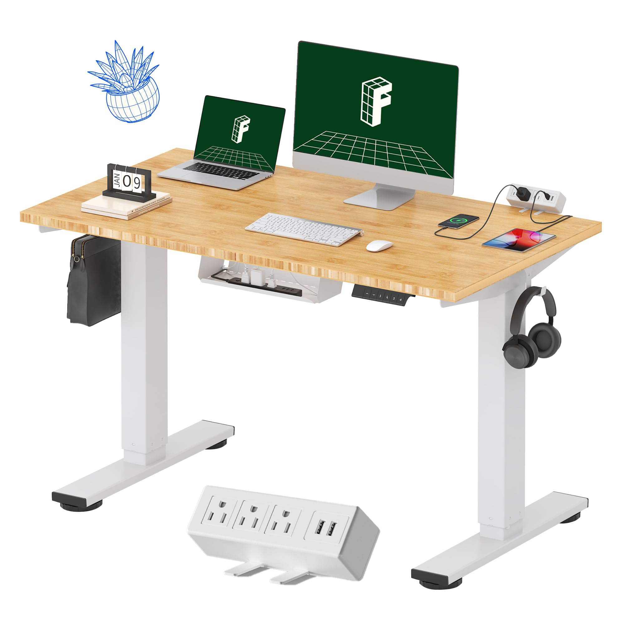 Amazon.com: FLEXISPOT EN2 Whole-Piece Bamboo Standing Desk with