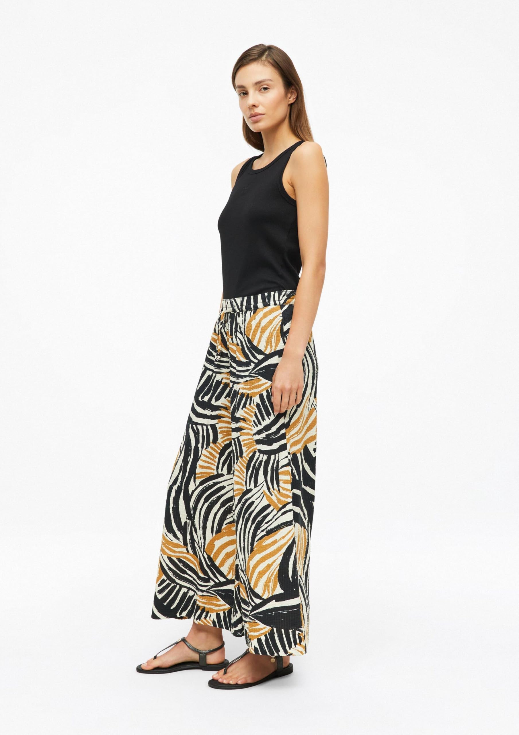 s.Oliver Wide-Leg-Hose aus gecrêptem Viskosemix