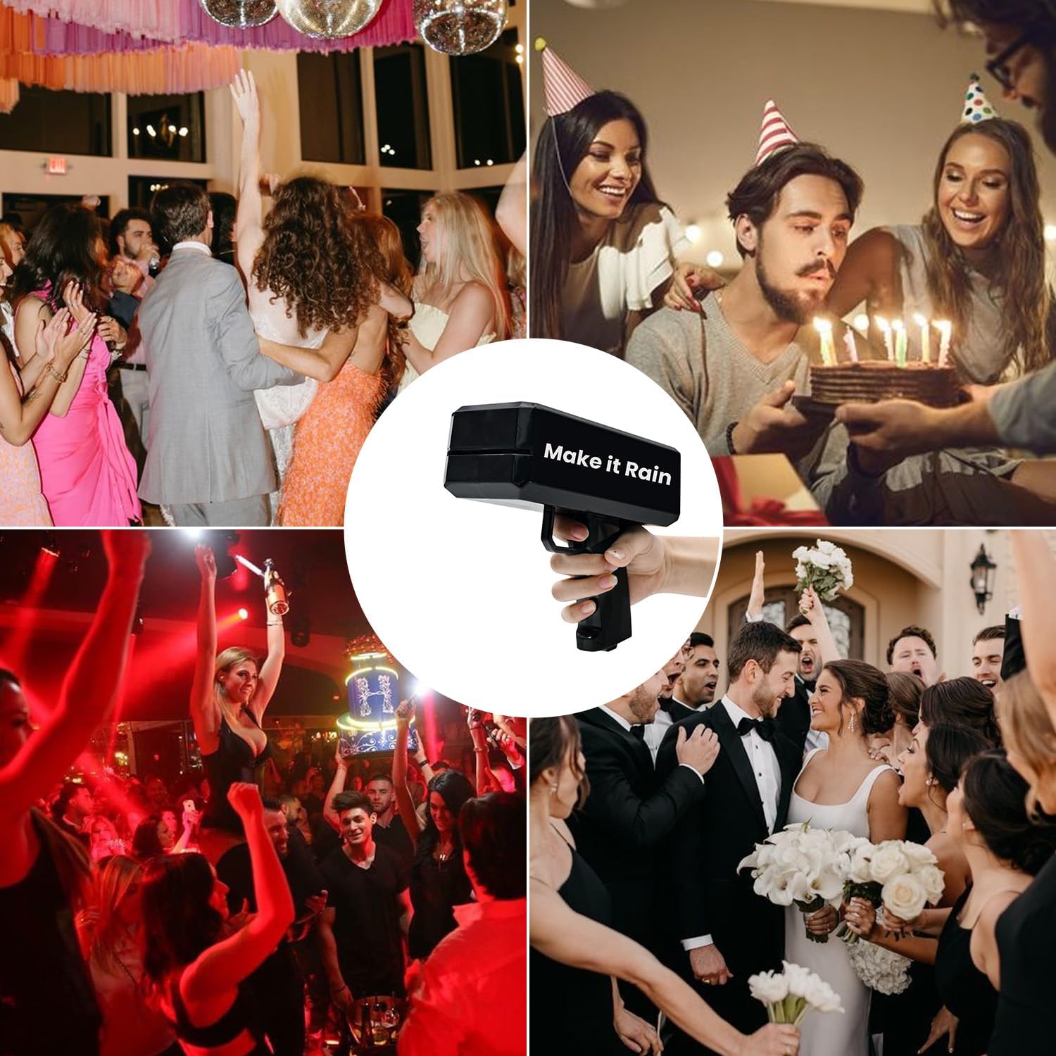 Money Gun Automatic Cash Toy Gun Make It Rain Money Shooter Gun for Parties,Club Events Christmas, Halloween, Birthday Parties, Weddings Fun Prop Money Gun for New Year Gift