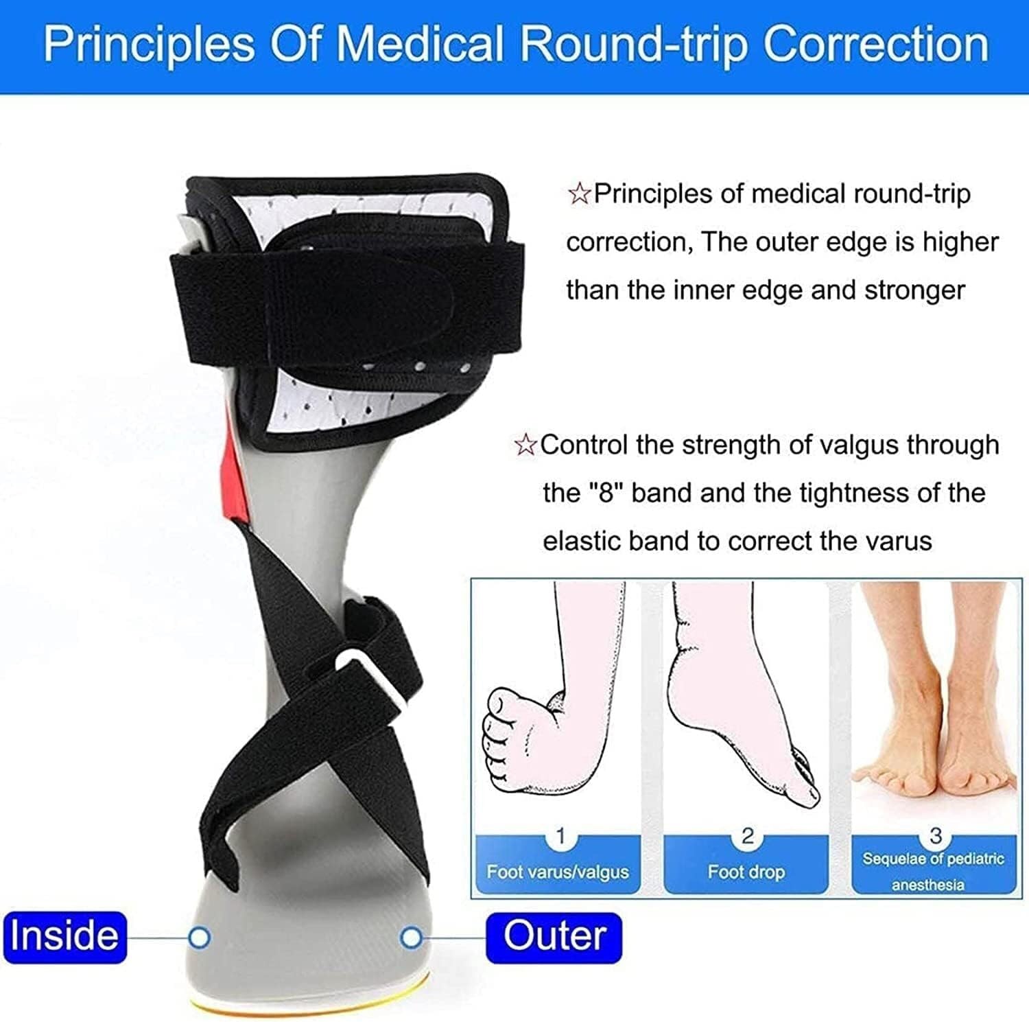 Tobillera para danza, soporte para pie y tobillo, férula para recuperación de lesiones, dolor articular y movimiento de dorsiflexión, izquierda, XL