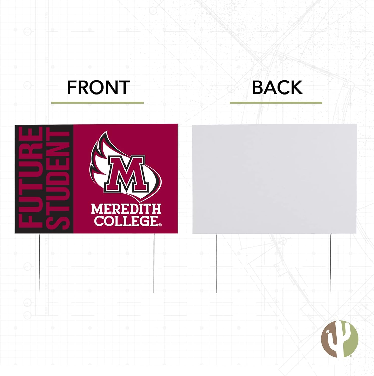 Desert Cactus Meredith College Avenging Angels 12x18" Graduate Graduation Celebration Yard Sign Graduates Outdoor Lawn Display with Stakes (Grad Sign 4)