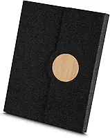 Caderno Executivo com Capa em RPET e Detalhe em Bambu – 80 Folhas Pautadas, Suporte Interno para Caneta – Ideal para Presentes Corporativos e Sustentáveis (Preto)