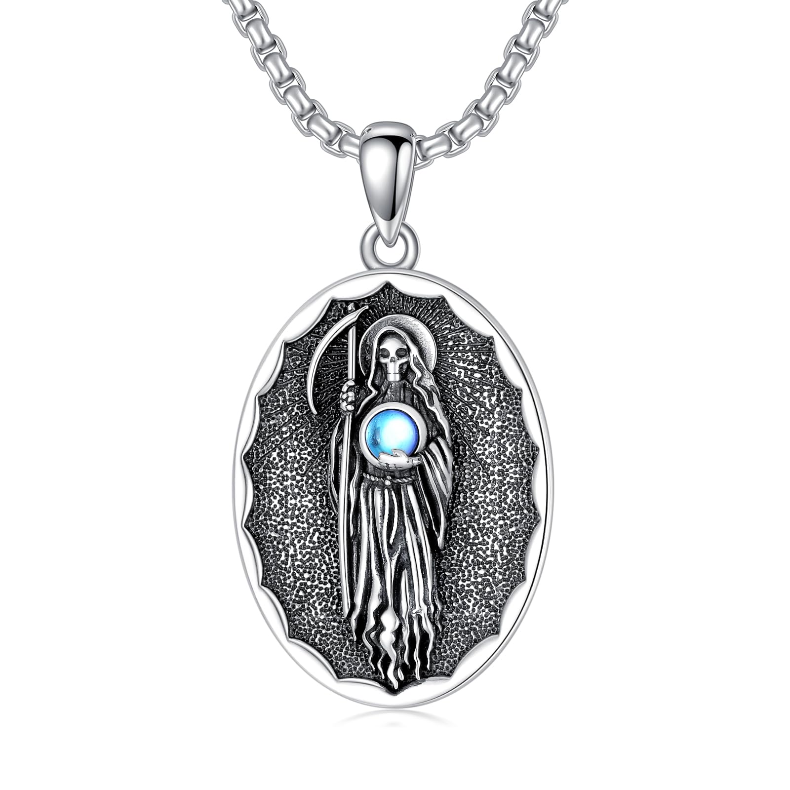 PROESSSterling Silver Religious Protective Necklace St Michael / St Christomer / St Anthony / St Jude Medal Catholic Necklace Jewelry Gift for Women Men, 22"+2"+18"+2"