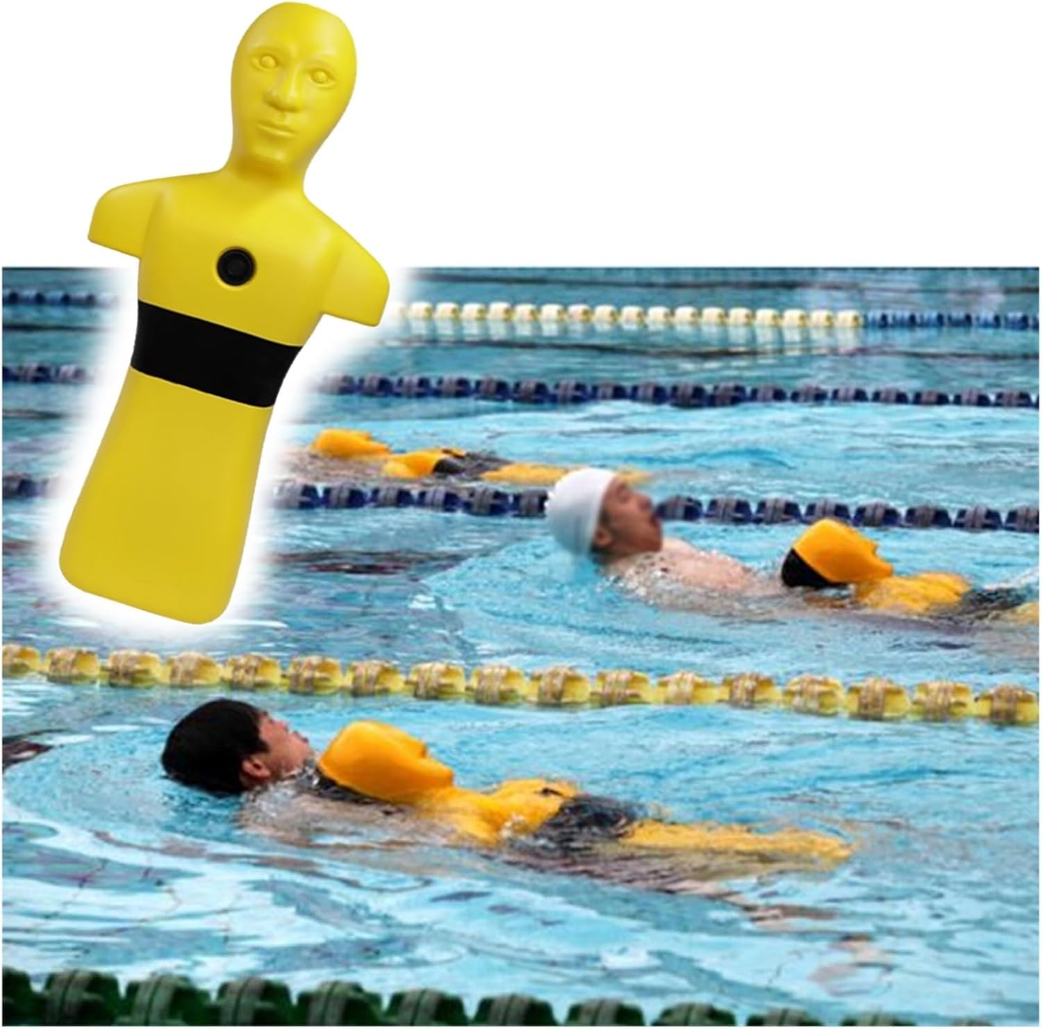 PE Swimming Training Dummys, Commercial Water Rescue Training Dummy Can Add Water and Sand, Drowning Prevention Teaching Tools for Home/School/Community(Yellow)
