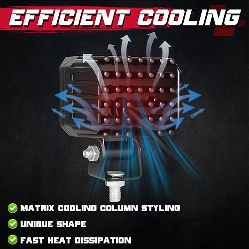 Miniatura 7 de OFFROADTOWN Luces LED antiniebla para conducción de motocicleta, 2.5 pulgadas, 2 unidades, 40 W, de doble color, LED para conducción, luz