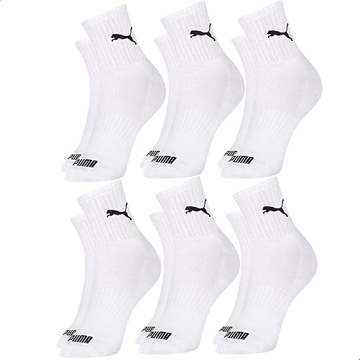 Kit 06 Pares Meia Puma Cano Médio Esportiva Everyday Algodão Adulto Unissex