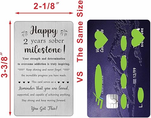 Miniatura 10 de TGCNQ Regalos de sobriedad para 6 meses, regalos de recuperación para mujeres y hombres, tarjeta de metal de aniversario sobrio de 6 meses