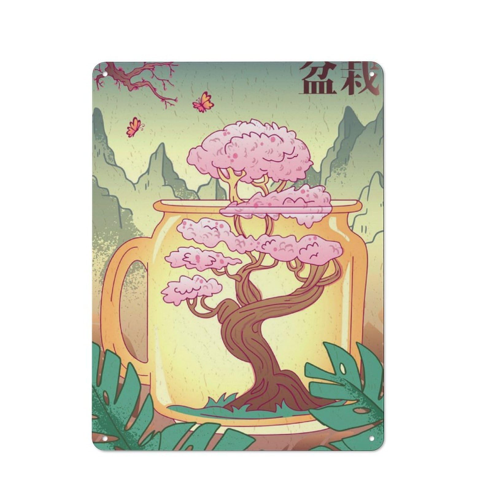 Junmoney Japanese Bonsai Fuji Ace Retro Tin Sign 40X30cm For Garage Or Workshop, For Furnishing A New Garage And Workshop With Retro Decor