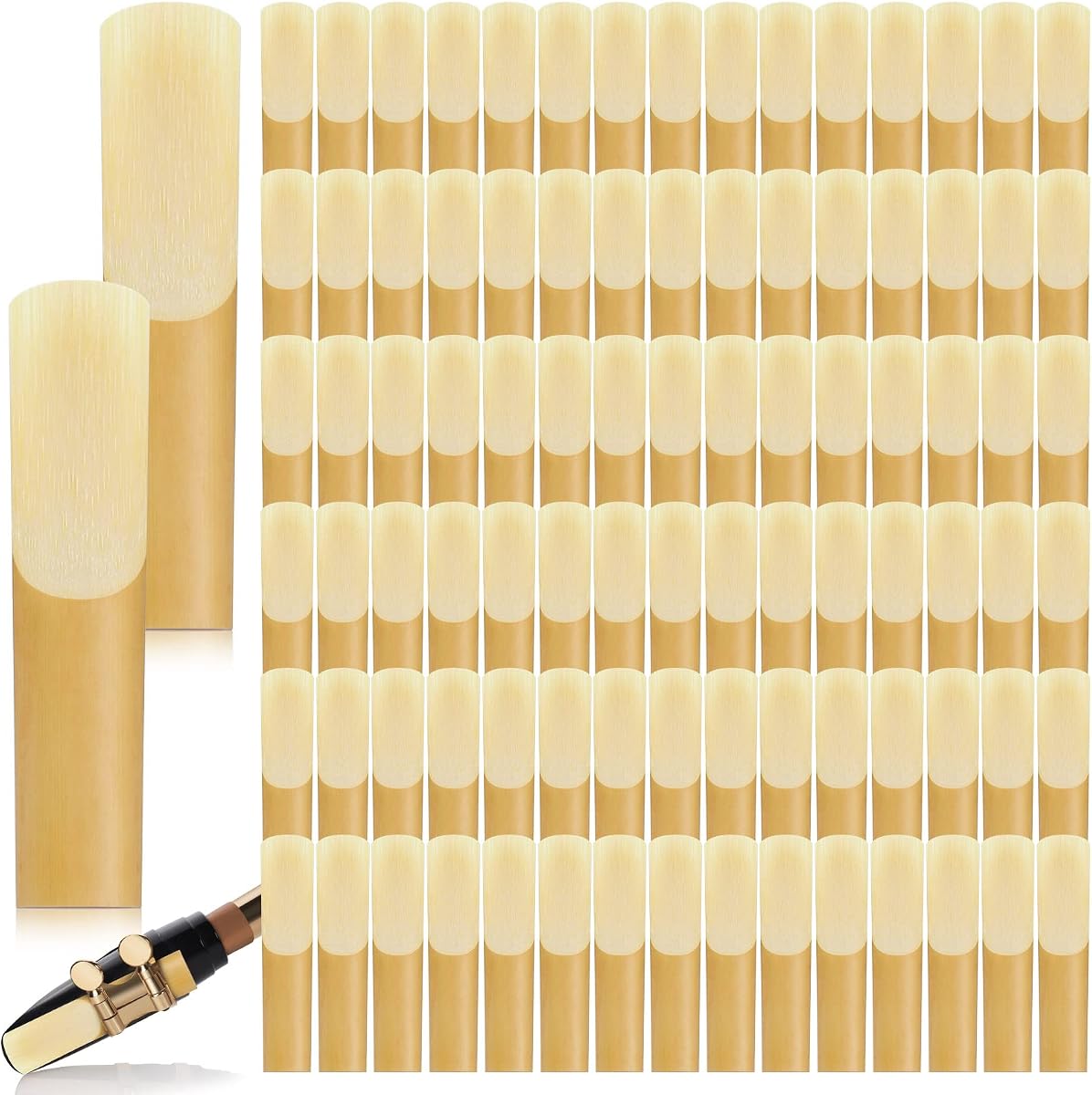 Nuenen Alto Saxophone Reeds Size 2.5, 100 Pieces, Sax Reeds for Beginners with Individual Protective Cover