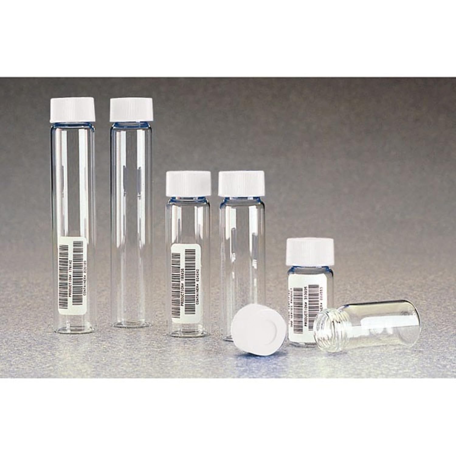 I-Chem S336-0060 Borosilicate Glass 60mL 300 Series Clear Vial, with 0.125" Septum, Certified (Case of 72)
