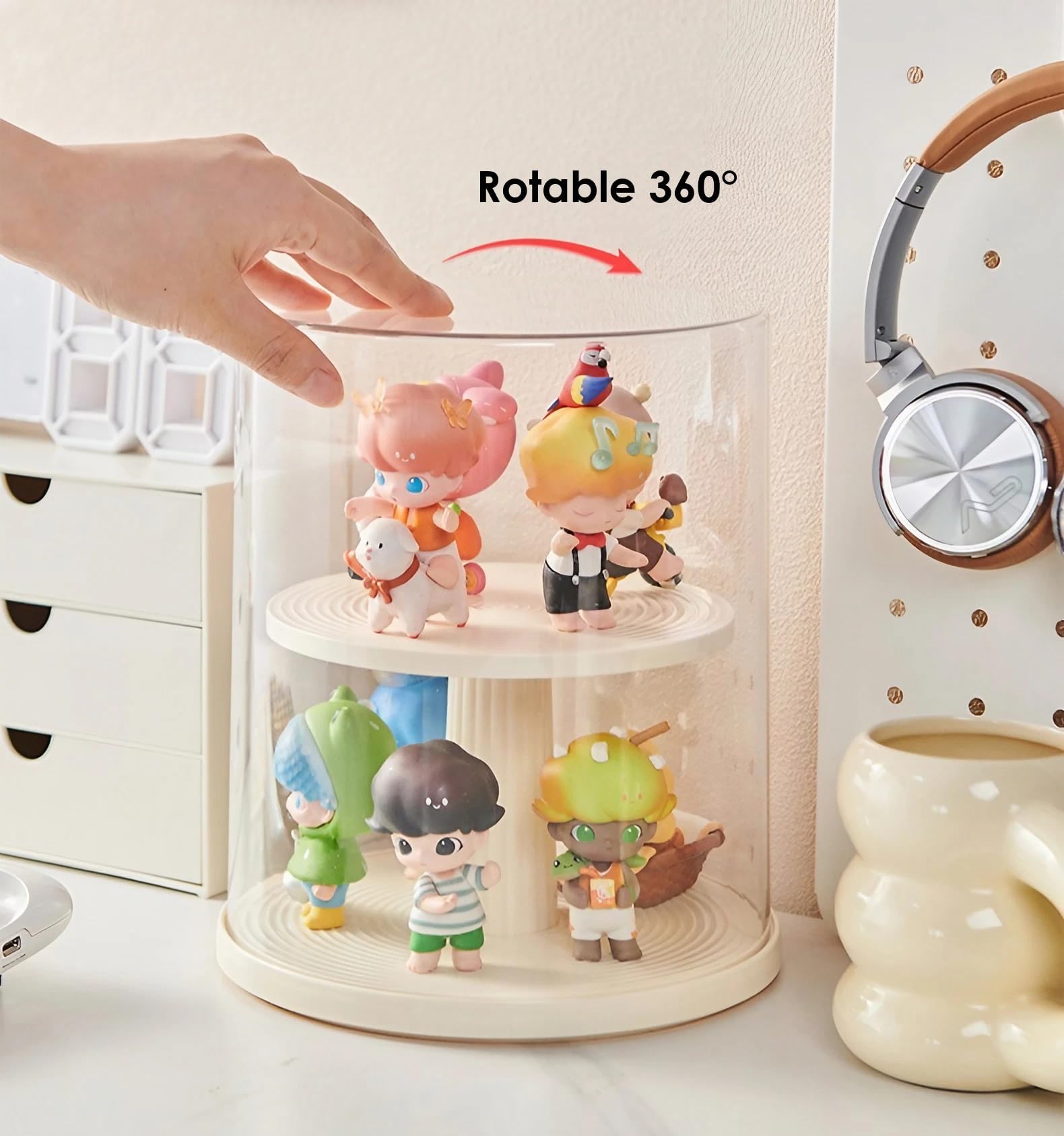 Siyecioa Transparent Acrylic Blind Box Display Cabinet with Dust Cap for Dolls Collectibles, Action Figures, Minifigures - Image 3