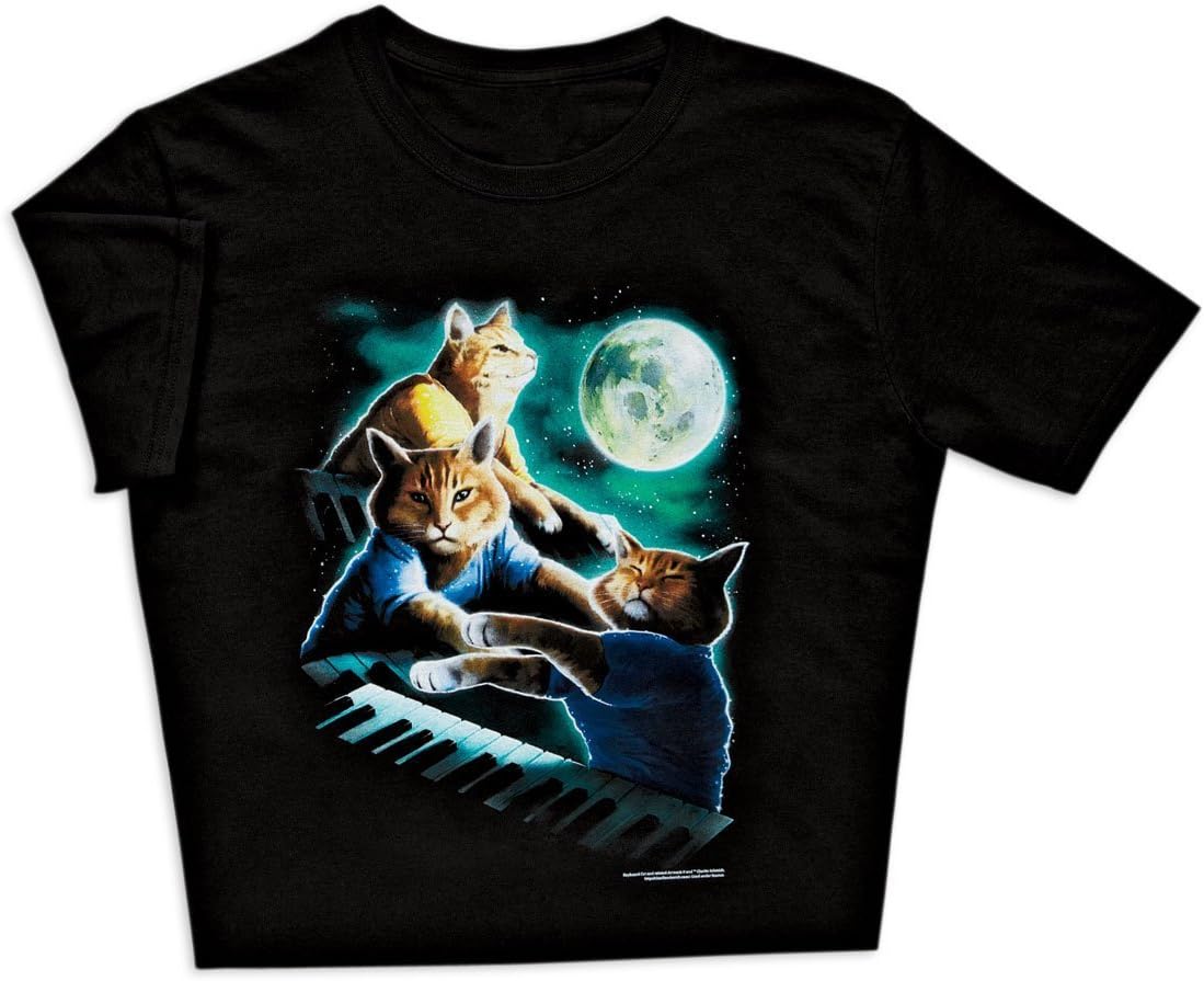 Keyboard Cat Moon Mens T-shirt L