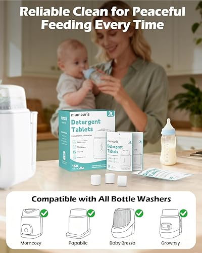 Miniatura 2 de 150 Pzas Pastillas Detergente Oficial: para Lavadora de Biberones Baby Brezza Grownsy Papablic Momfann - Pastillas para Lavadora de Biberones para