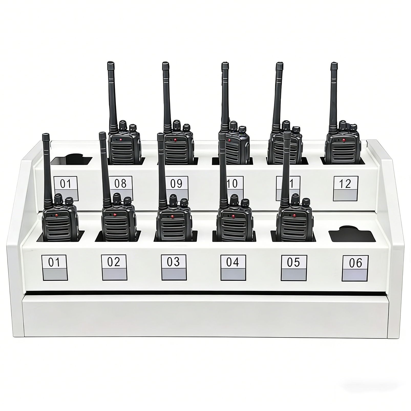 Walkie-Talkie-Halterung, Organizer für Zwei-Wege-Funkgeräte, robustes Walkie-Talkie-Aufbewahrungsgestell aus Stahl, universelle Ladestation für Handfunkgeräte, geeignet für Büro, Lager und B