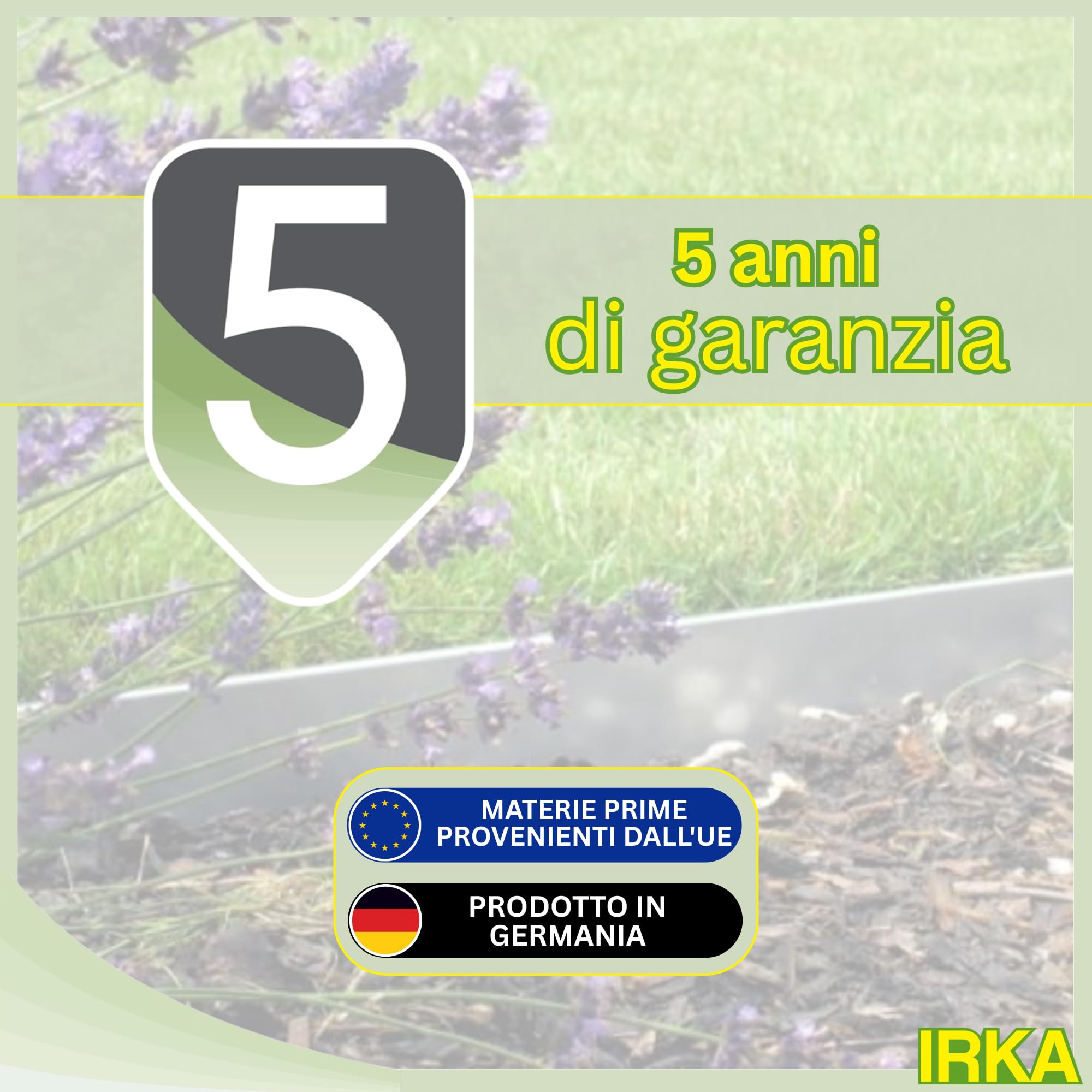IRKA Nastro di bordatura per prato alluminio-zinco 15 cm x 10 m