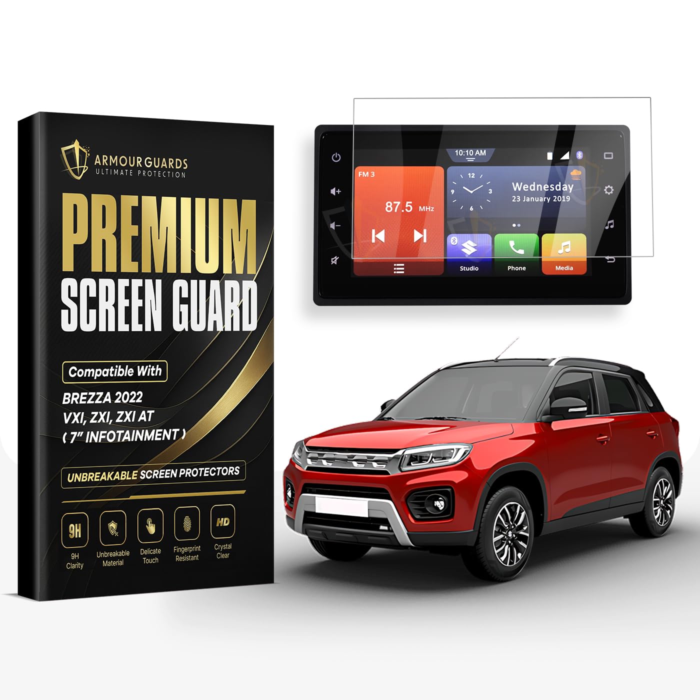 Screen Protector for Maruti Suzuki BREZZA 2022 VXI ZXI 7 INCH Infotainment System || Music Display Screen Guard || GPS Navigation Touch Screen Accessory [Not Tempered Glass] (7 Inch)-image-12