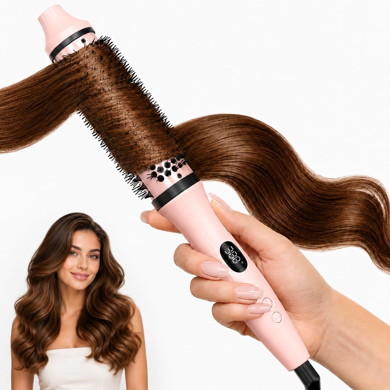 Bopcal Dual Voltage Thermal Brush, 1.5" Heated Round Brush Blowout Styler
