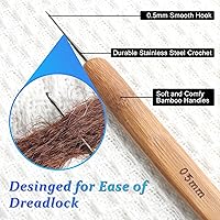 Vista 4 de 6 agujas de ganchillo para rastas de 0.020 in, ganchos de ganchillo duraderos para cabello con herramienta de enclavamiento, excelente para mantener