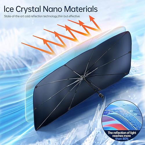 Miniatura 5 de Parasol plegable para parabrisas de automóvil, protege el vehículo de los rayos UV, fácil de almacenar y usar, mantiene el vehículo fresco, se