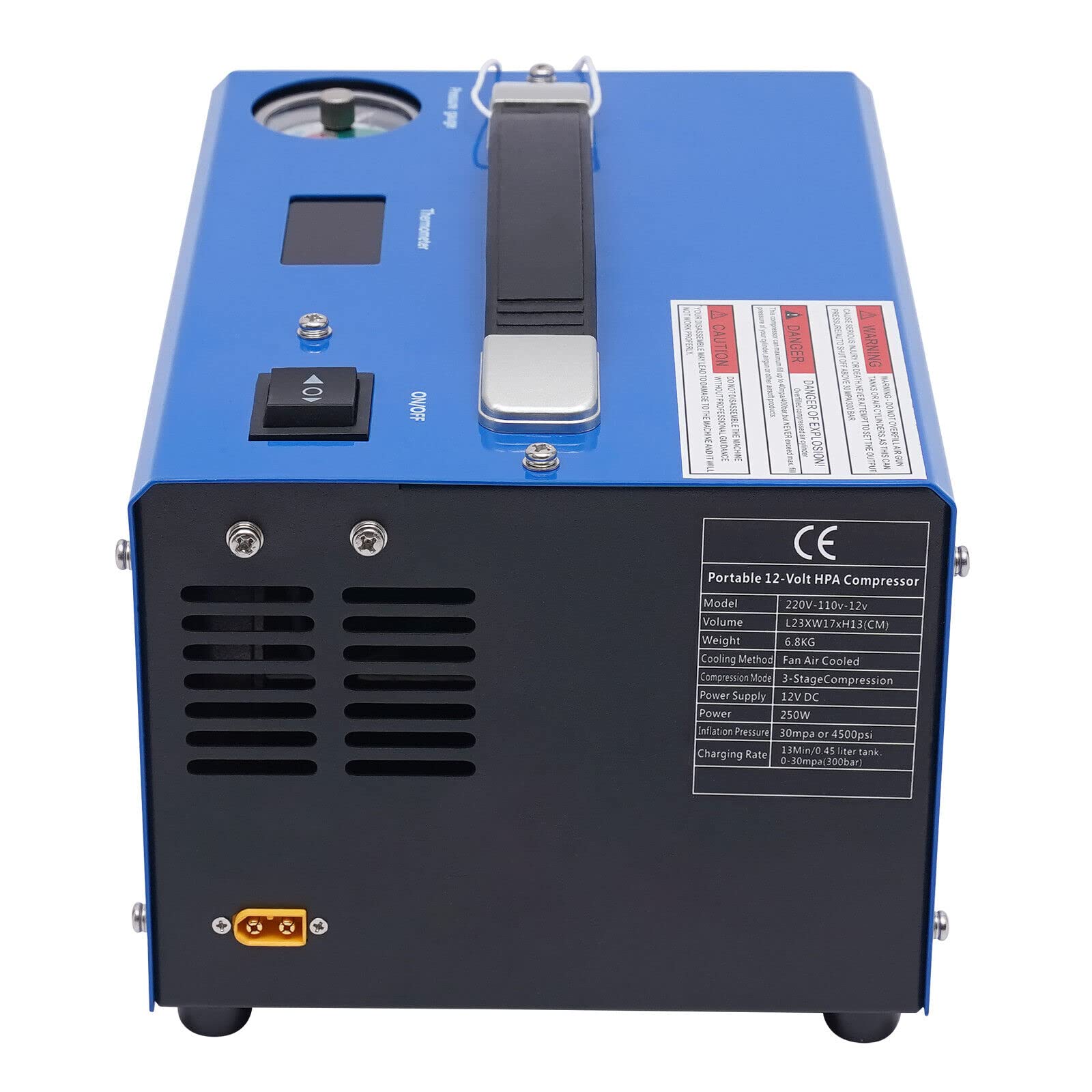 PCP kompresor 4500 psi, wysokiego ciśnienia, 12 V, 300 bar, kompresor samochodowy z transformatorem 250 W, sprężarka powietrza do butelki