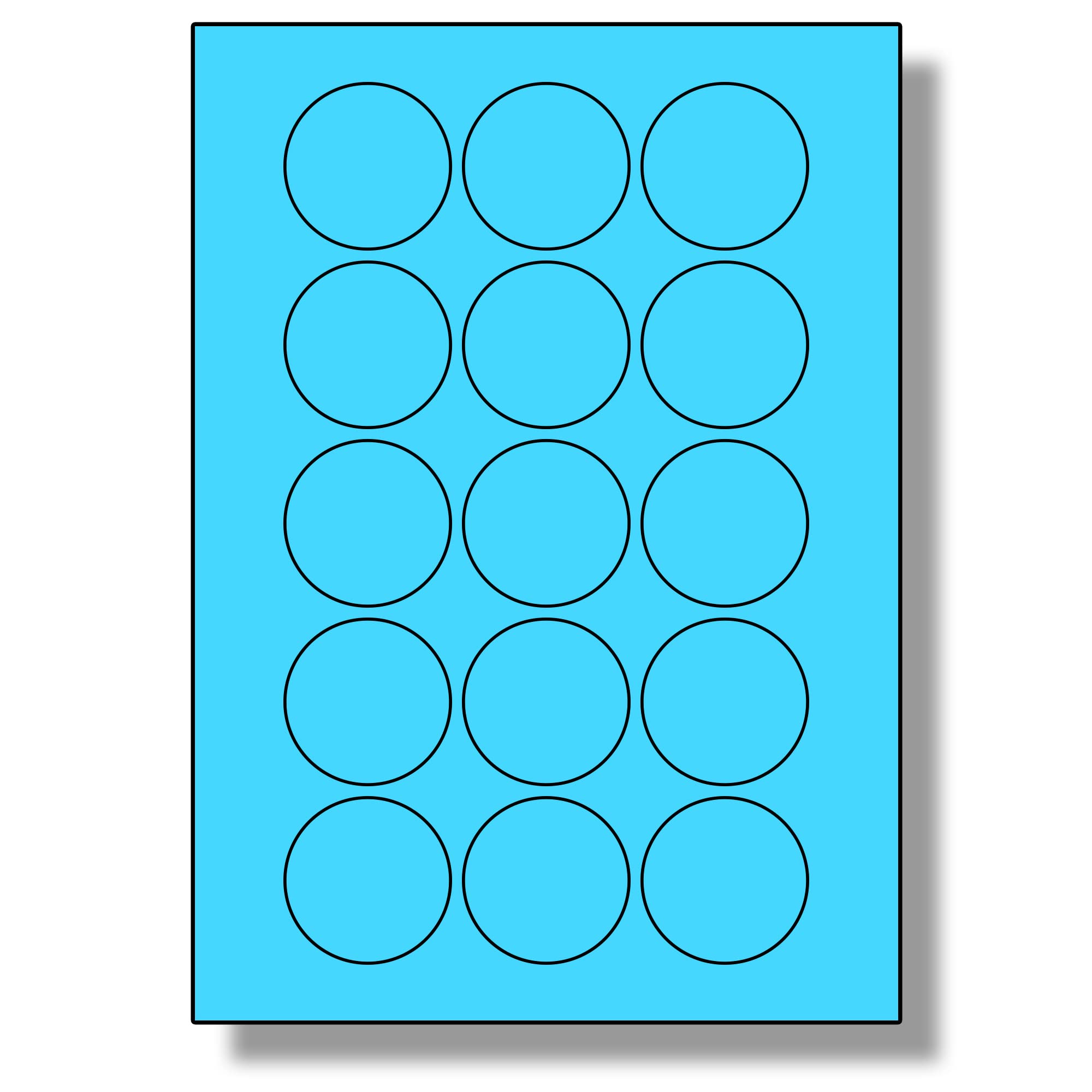 Label Planet® 15 Per Sheet, 10 Sheets (150 Round Blue Labels). Round Coloured Paper Labels, 51mm Diameter, LP15/51R C