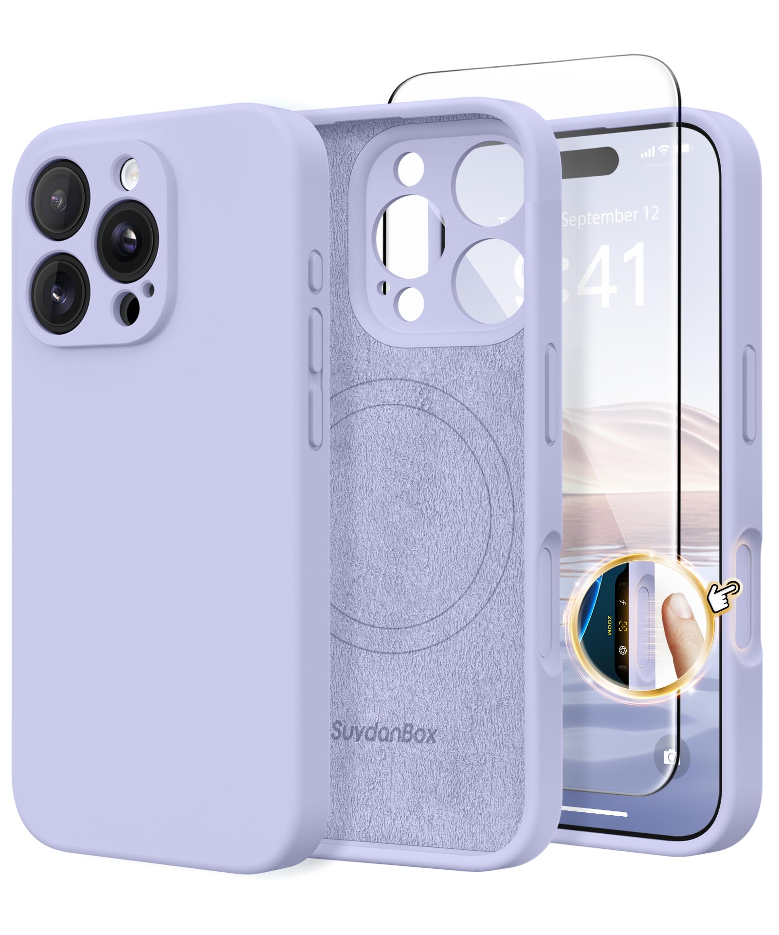 Magnetic for iPhone 16 Pro Case Silicone Lilac