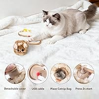 Vista 6 de Migipaws MigiMouse - Juguete interactivo para gatos con giro de 360° con cola meneante para gatos de interior, sensor de movimiento inteligente
